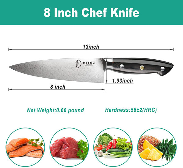 Oster Baldwin 7.6 Inch Stainless Steel Chef Knife