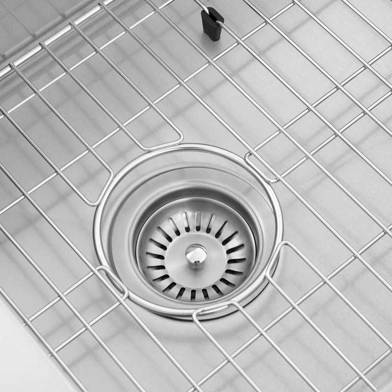 ZLINE 45" Garmisch Undermount Single Bowl Fingerprint Resistant Stainless Steel Kitchen Sink with Bottom Grid and Accessories