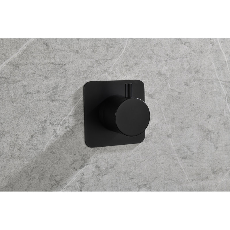 Régulateur de volume de douche principale - 3,57 po Profondeur, résistance à la corrosion, laiton, antirouille, finition et protection noir mat, hauteur 2,25, soupape en laiton,