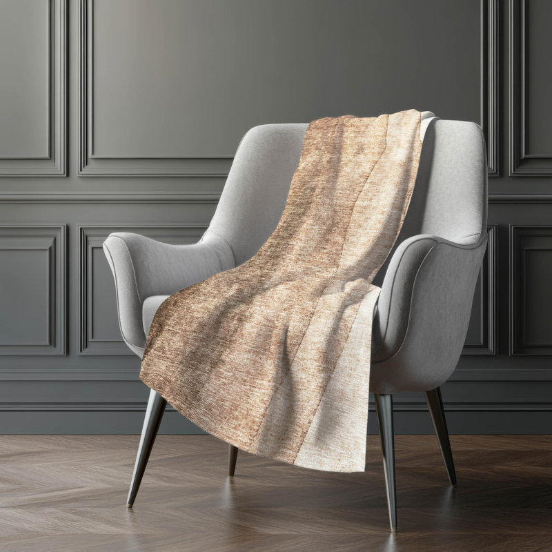 Jeté Art déco en sherpa Addison, Dégradé brun