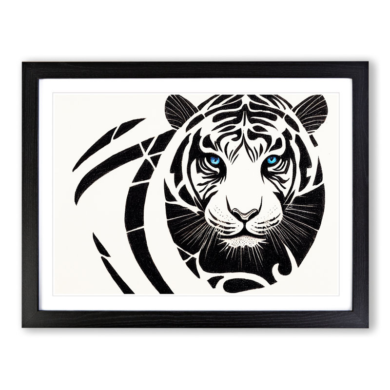 Tiger Art Vol.2 - Single Picture Frame Print, Black Framed, 46cm H x 64cm W x 2cm D