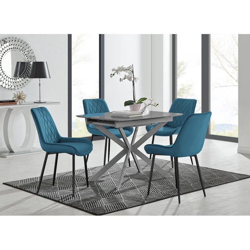 Dining Set, 4, Blue