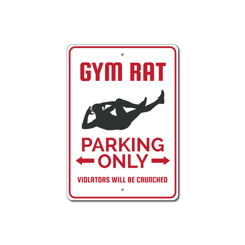 Enseigne de gymnastique en aluminium, H 10 po x l 14 po x P 0,04 po