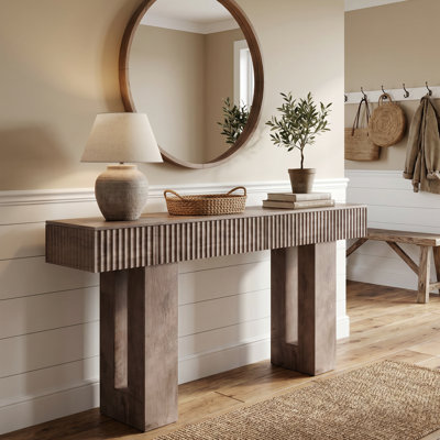  Hollow-Leg 63" Fluted Console Table