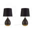 Ensemble de 2 lampes de table en céramique 2 tons noir / doré