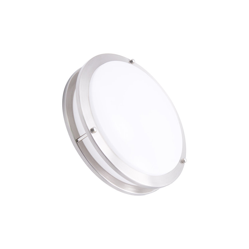 14 Inch LED Flush Mount Ceiling Light, 24W Dimmable LED Ceiling Light Fixture, 4000K Cool White & Brush Nickel, Modern Round Ceiling Chandelier for Living Room, Bedroom, cETL Listed