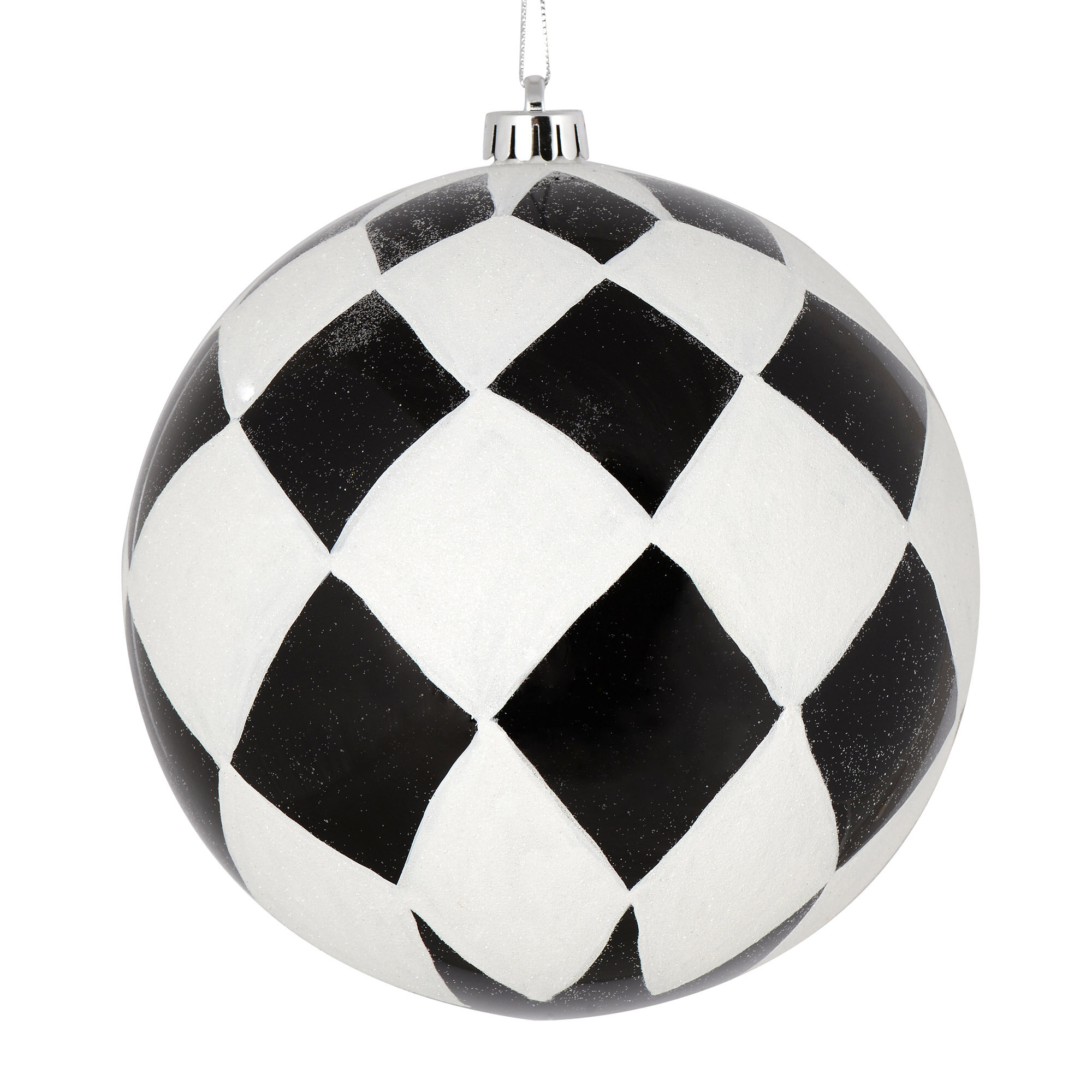 The Holiday Aisle® Ball with White Diamond Glitter Christmas Ornament ...