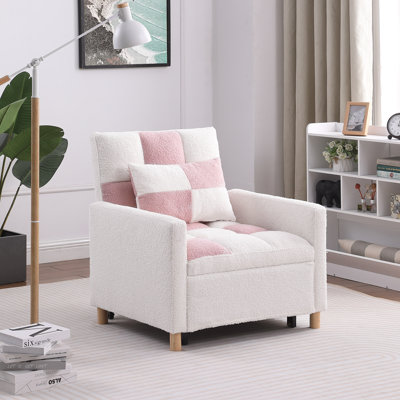 Canapé-lit convertible, ajustable avec coussin, tissu en peluche multifonctionnel pour salon, dortoir, appartement, chambre à coucher ou bureau