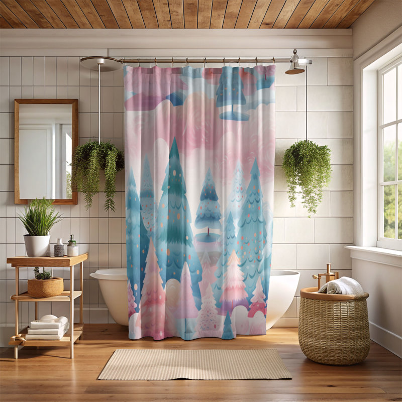 Rideau de douche Blue Fauna - Premium, H 74 po x l 71 po