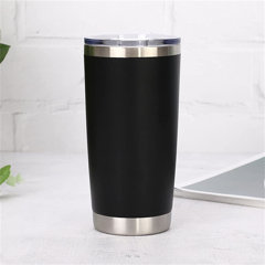 Insulated Tumbler Stainless Steel Double-layer Vacuum Insulated Coffee Car Cup For Travel Outdoor And Home 20 Oz Black