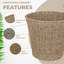 MantraRaj Seagrass Round Waste Paper Bin Basket Storage Ideal For Home, Office