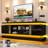 Modern Tv Stand With Led Lights & Built-In Power Outlet – High Gloss Media Console For Tvs Up To 80", Gaming Entertainment Center,  For Living Room,Bedroom-523391866-506021566