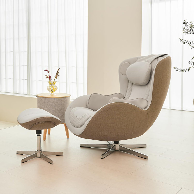 Fauteuil de massage chauffant Nouhaus Nou Campo, Blanc sureau