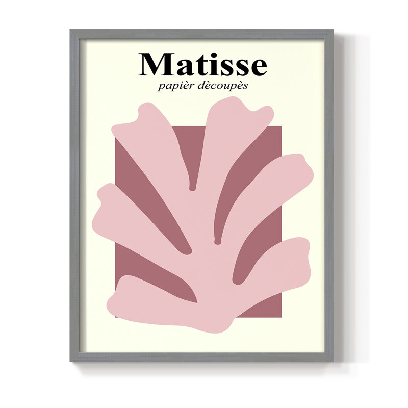 Matisse CCCLV Framed Print Framed Print - Solid Wood, Grey, 30" H x 24" W