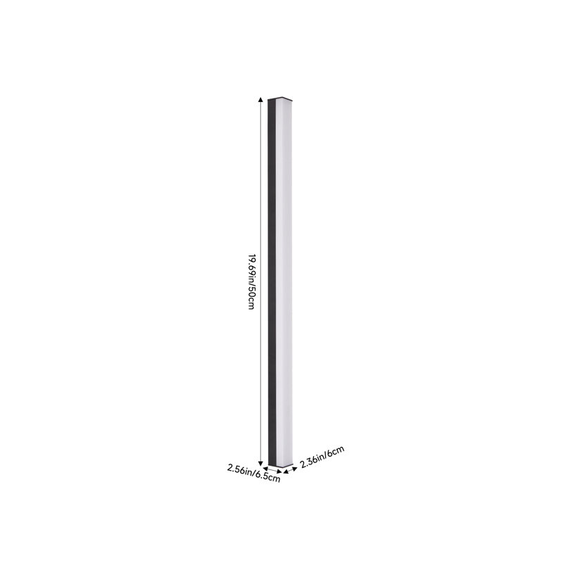 Matte Black Outdoor Sconce, 50cm H x 6.5cm W x 6cm D, 4500 Kelvins