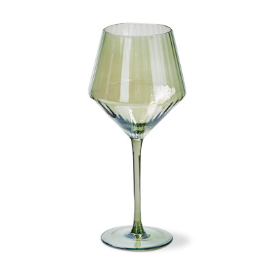 Chelsea Iridescent Optic Wine Glass Green Everyday 20 Oz