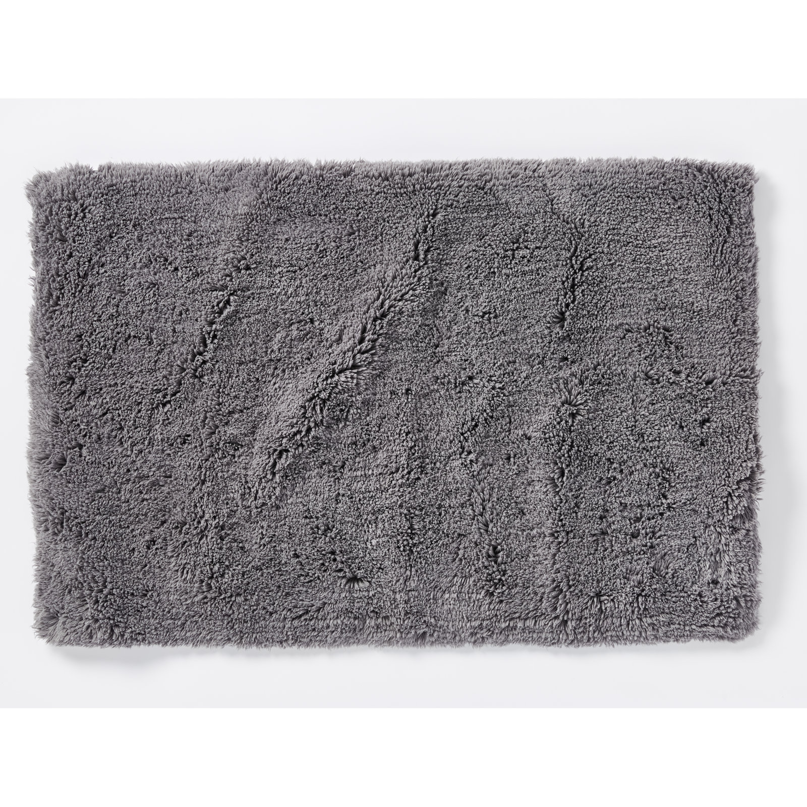 Shag Organic Bath Rug, Slate, 36" L x 24" W