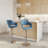 Arabelle Swivel Upholstered Adjustable Height Counter Stool with Metal Frame-99402231-99402232