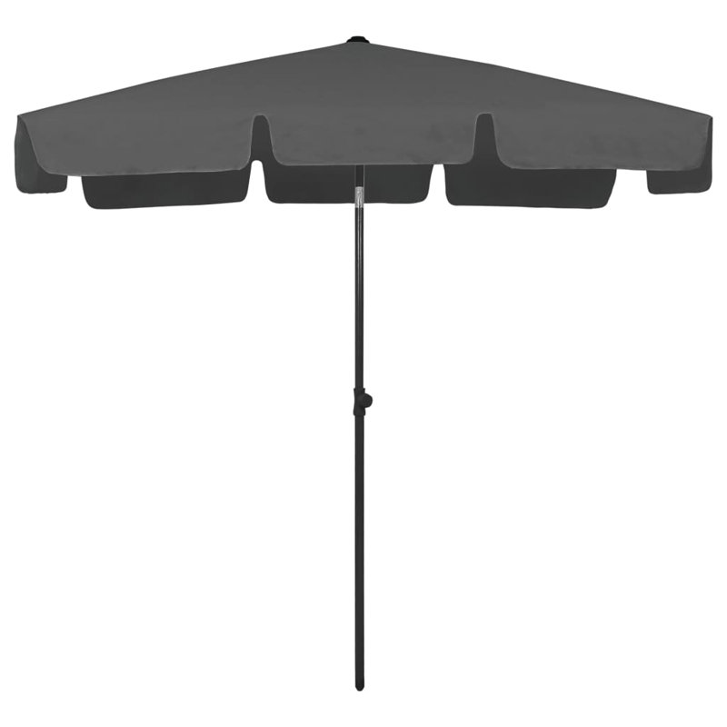 Parasol de plage rectangulaire Dinuba, Anthracite, H 96,5 po x l 78,7 po x P 49,21 po