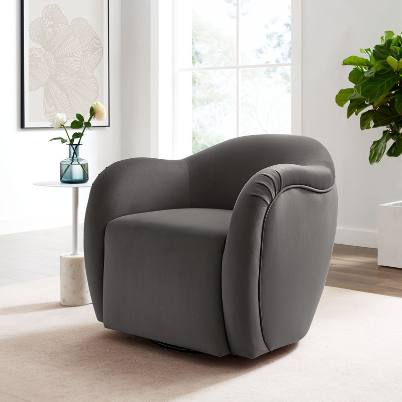 Fauteuil pivotant en velours Compose Performance, Velours tempête gris