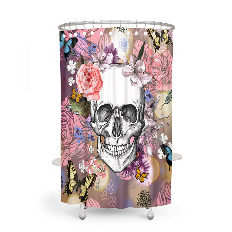 Rideau de douche simple à motif floral, H 70 po x l 93 po