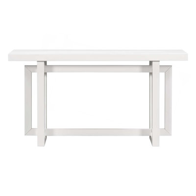 59.1'' Painted Entryway Table With Pine Veneer,Unique Triple Rectangle Design Console Table With Thick Pine Wood Legs