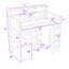 Lit mezzanine simple en bois avec bureau intégré, armoire et tablettes-245016526
