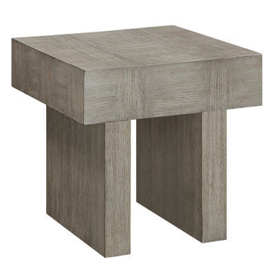 Table d'appoint rectangulaire ultramoderne en bois brun-gris - Meuble en bois pour salon ou chambre contemporaine