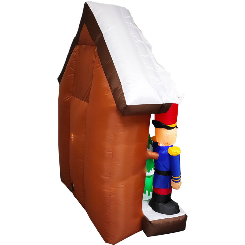 Fraser Hill Farm Fraser Hill Farm 6-Ft. Tall Santa Nutcracker Cuckoo Clock Blow Up Christmas Inflatable with Lights, Music