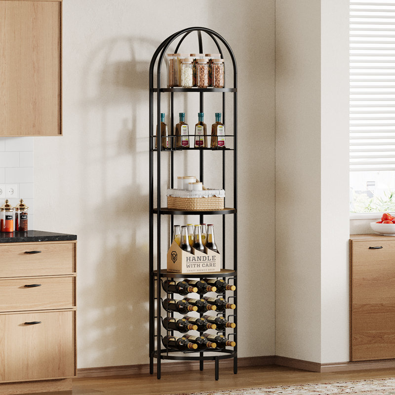 Support à vin de plancher 70 bouteilles H 12 70,8 po avec 4 tablettes de rangement