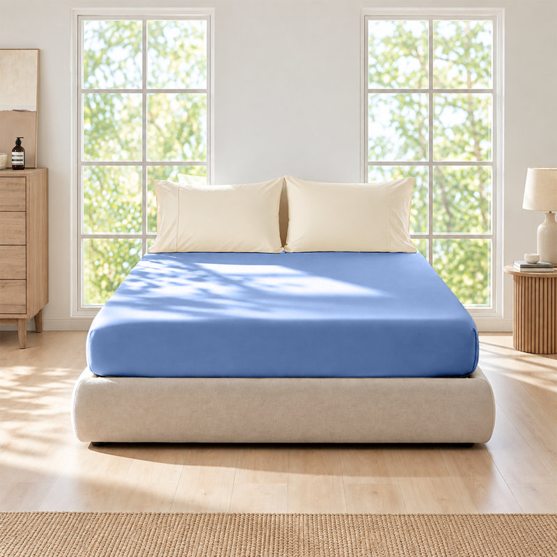 Bedroom Collection Standard Fitted Sheet, King, Light Blue