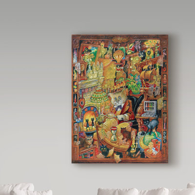 «Curious Cat» par Kellene, reproduction d'art sur toile tendue