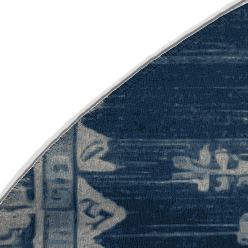 Tapis gris intérieur et extérieur surteint, Rond 5 pi