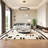 Dark grey curved negotiating sofa