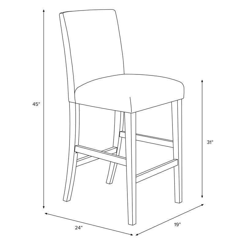 Tabouret de bar et de comptoir Sylva, Tabouret de bar (siège d'une hauteur de 31 po), Espresso