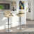 Cream Faux Leather/Chrome Metal