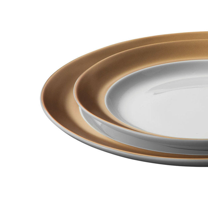 Service de table en porcelaine 24 pièces BergHOFF GEM, blanc et or