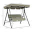 Outsunny 3 Seater Swing Chair with Adjustable Canopy, Green and Grey