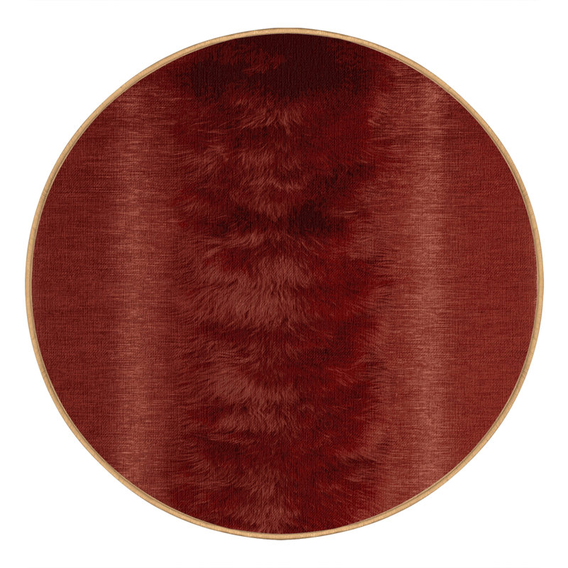 Tapis brun uni lavable à la machine, Rond 3 pi