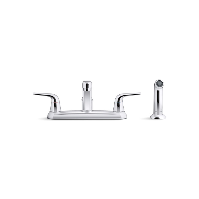Double Handle Kitchen Faucet with Side Spray