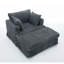 Chaise longue surdimensionnée de 47,7 po avec repose-pieds, fauteuil inclinable à siège profond, coussin rembourré épais et confortable, avec repose-pieds, surdimensionné, repose-pieds mobile