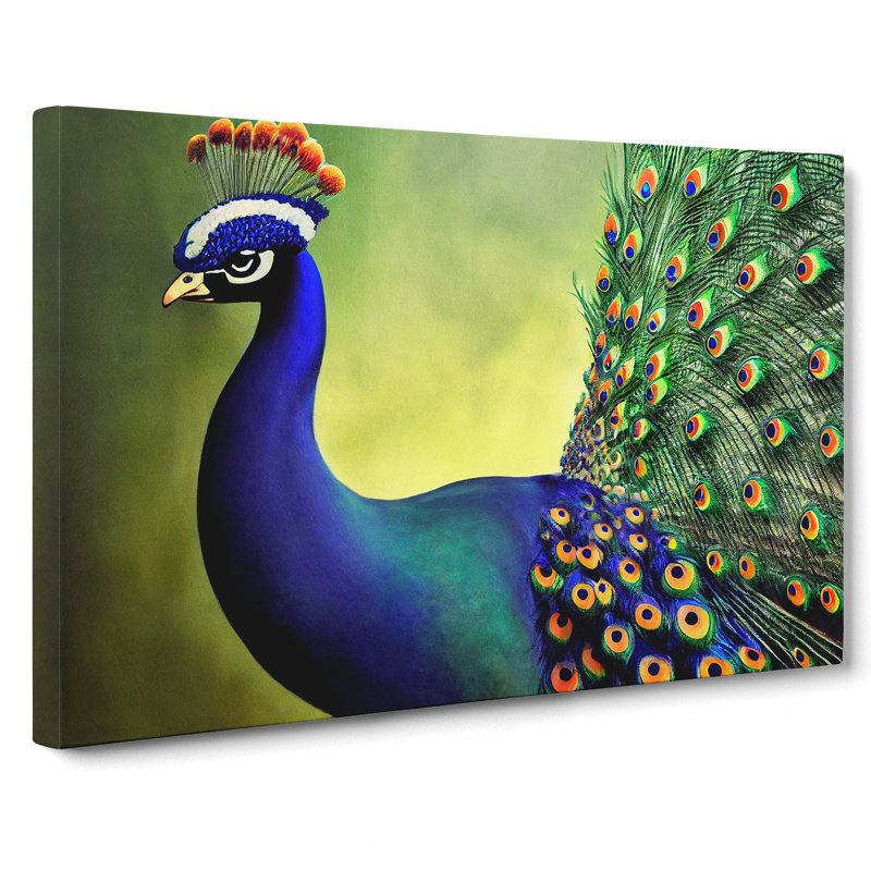 Fine Peacock - Wrapped Canvas, 40cm H x 60cm W x 3cm D