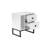 Modern Nightstand with Metal Legs, White & Black, 17.7 x 19.7 x 11.8 inches | 100% Melamine Coated Particle Board, Thickness: 0.71 inches | Stylish & Functional Design for Bedrooms, Durable & Easy to Clean-1057402159