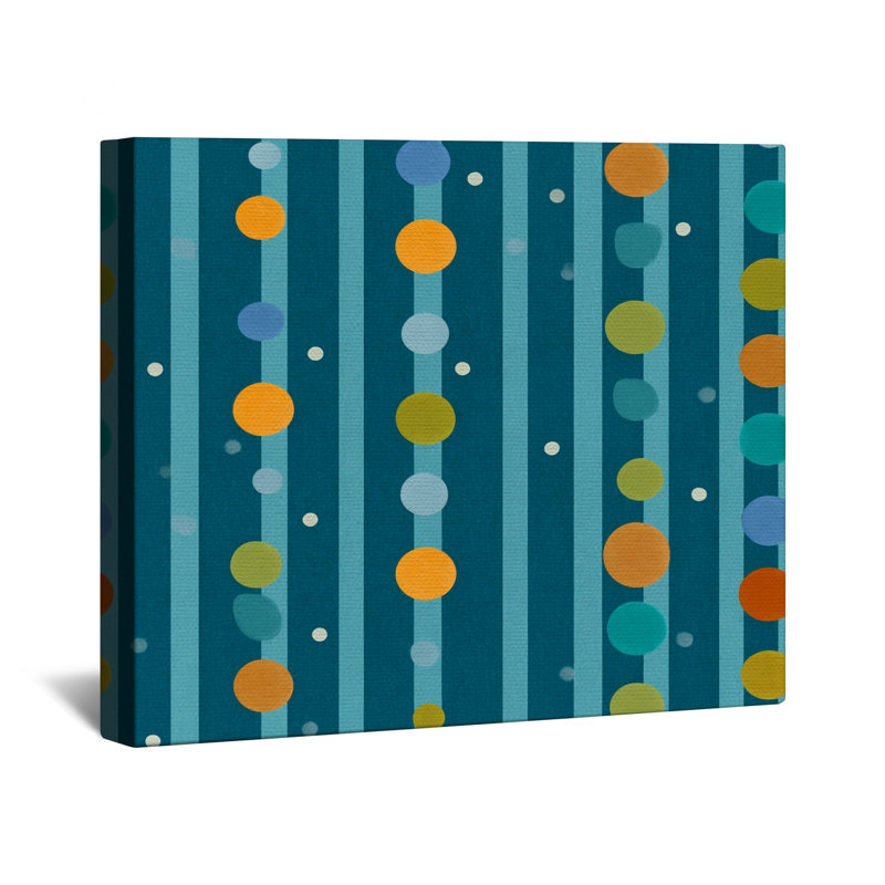 Toile à pois en toile tendue avec châssis - Décoration murale à motifs en plusieurs tailles, 32 po x 32 po