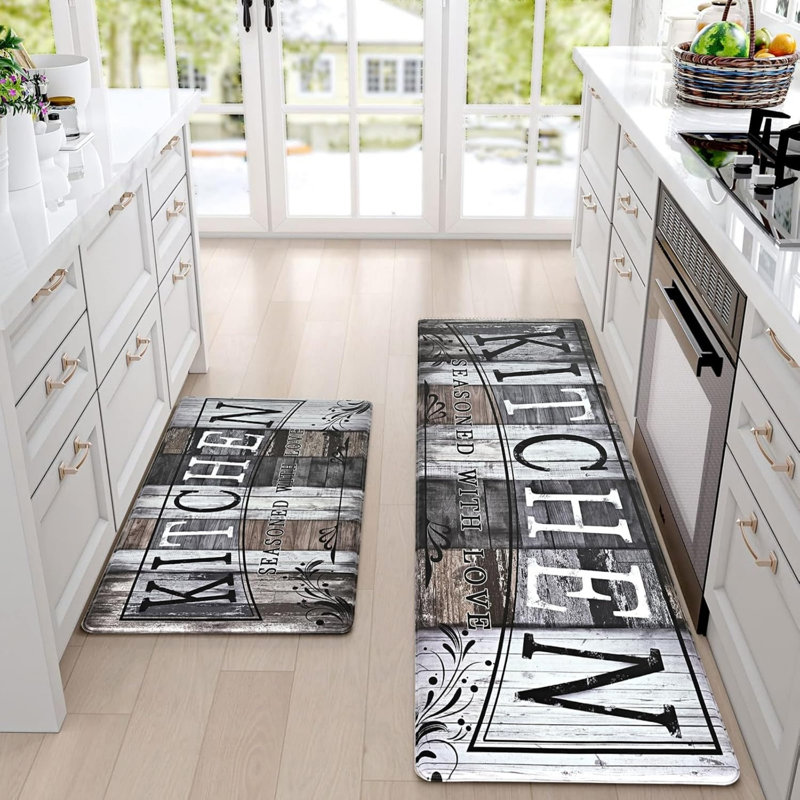 Non-slip Kitchen Mats Sets Memory Foam Kitchen Rugs, Waterproof Standing Mats for Kitchen 2 Piece