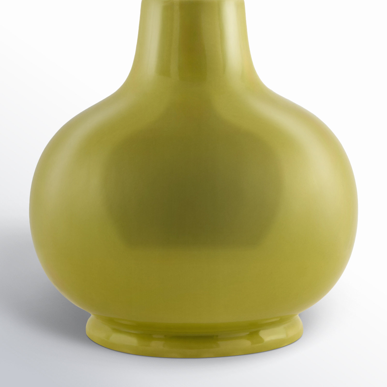 Momsen Ceramic Bedside Lamp, 13" H x 8" W x 8" D, White Twill, Chartreuse