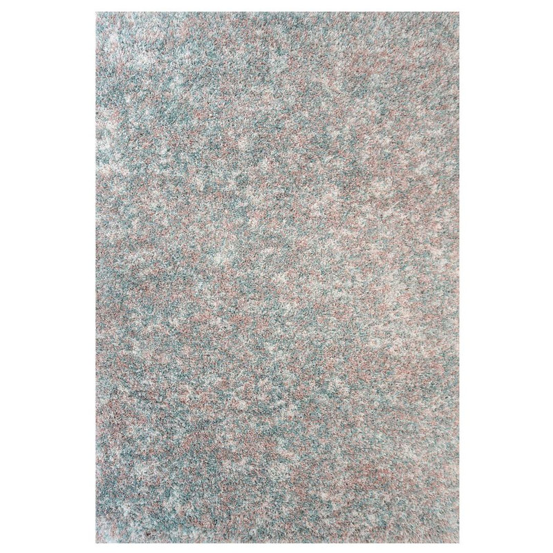 Doniece Grey Pink Blue Shaggy Rug Soft Fluffy Deep Pile Mottled Warm Bedroom Mat, Rectangle 60 x 110cm