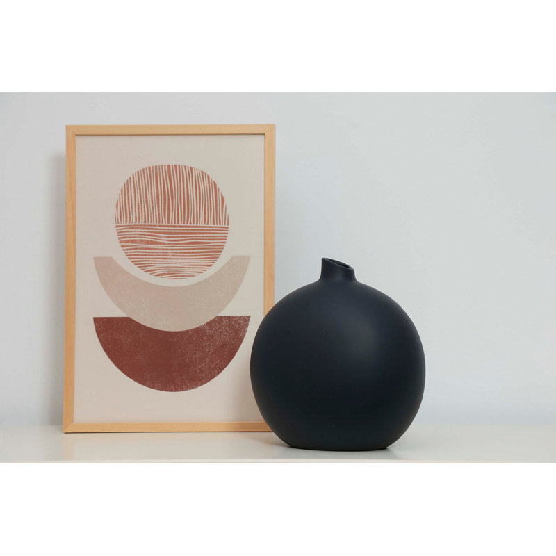 Cyna Ceramic / Porcelain Table Vase, Black