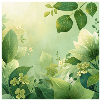 Green Leafy Plants Comforter