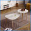 Modern Egg Shape Coffee Table for Living Room, Easy Assembly &amp; 790mm Ample Surface